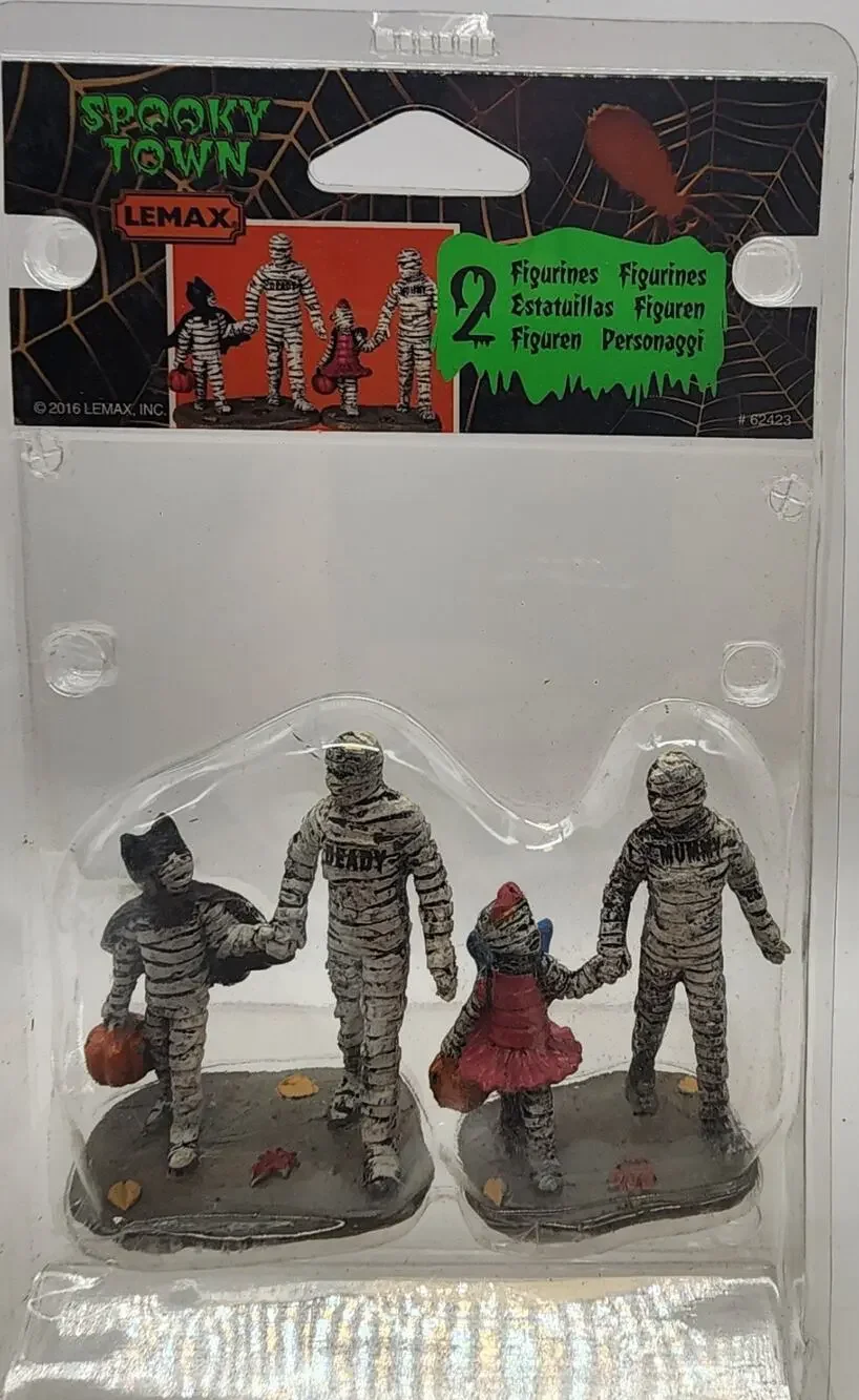 Lemax Spooky Town Trick Or Treating With Mummy And Deady, Set Of 2 #62423 New